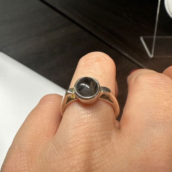 1ct genuine star sapphire cabochon solitaire ring in sterling silver! - Picture 7 of 10